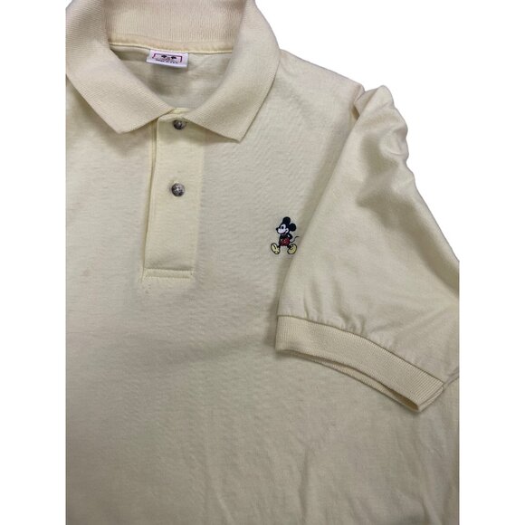 Disney Wear Men's Yellow Polo with Mickey Emblem Size L SKU 1228 - Picture 5 of 5